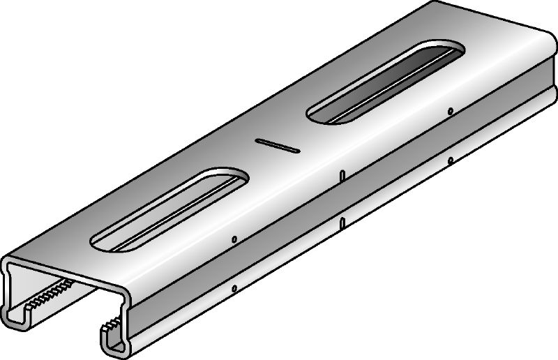 Carril MQ-21-F Carril de carga galvanizado en caliente (HDG, ASTM) de 21 mm de alto para aplicaciones ligeras