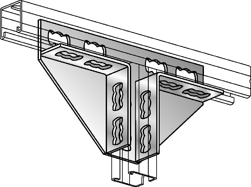 MV 3/2 D-X Tornillo tuerca carril flexible galvanizado para estructuras bidimensionales