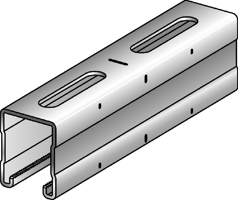 MQ-52-HDG plus Carril de carga MQ galvanizado en caliente (HDG Plus) de 52 mm de alto para aplicaciones de carga media